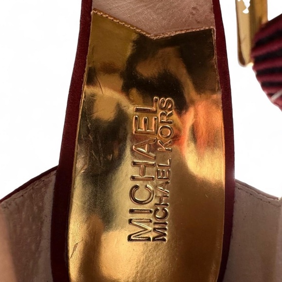 MICHAEL MICHAEL KORS Suede Platform Heels Pumps Almond Toe size 9.5 - Picture 6 of 8